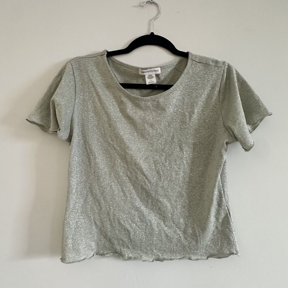 Urban Outfitters Shiny Short Sleeve Top - Size L